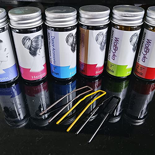 Hairpins for Bun ROCST Bobby Pins Clips for Ballet Woman girl Hairdressing salon 12pcs (Blonde