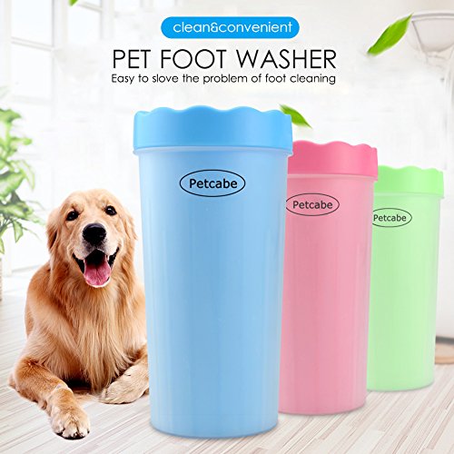 Petcabe Portable Dog Paw Cleaner Pet Cleaning Brush Cup Dog Foot Cleaner (Large-Blue) - Thumbnail 5