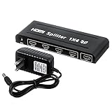 MALLCROWN 3D 1080P 4 Pport Hdmi Splitter with ac power adapter,Black