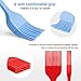 Verigle Heat Resistant Food Grade for for BBQ Grill Barbecue Baking Kitchen Cooking, 8.3 inch, Red&Blue
