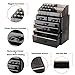 Finnhomy Makeup Organizer Acrylic Cosmetic Organizer Jewelry Storage Organizer Counter Storage Case Large Display Drawer 3 Pieces Set-Unique Smoky Color Matches any Decor in Your Room