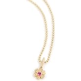 Ariel Gordon Jewelry Women's 14k In Bloom Birthstone Charm Necklace, Ruby, Gold, One Size