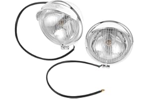MOLUCKFU Motorcycle Led Fog Light 2pcs Chrome Auxiliary Driving Lamp Universal Front Fog Lamp for Motorbike Cruiser and Touri