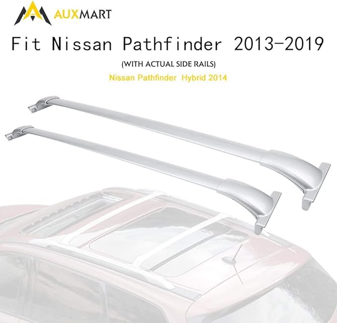 Amazon Com Auxmart Roof Rack Cross Bars Replacement For 2013 2019 Nissan Pathfinder Aluminum Cargo Carrier Roof Top Crossbar Set Rooftop Rail Crossbars System 150 Lbs For Kayak Canoe Bike Silver Automotive