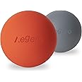 Massage Lacrosse Balls for Myofascial Release,Yoga Deep Tissue Massage,Trigger Point Therapy and Foot Plantar Fasciitis,Muscle Soreness Massager Ball (2Pack,Orange and Grey)