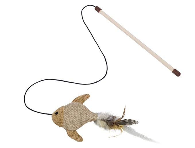 Nobby Angel mit Sisal Fisch Stab 25 cm; Fisch 10 cm