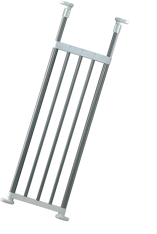 BAOYOUNI Extendable Cupboard Shelf Adjustable Wardrobe Rail Clothes Hanging Poles Tenison Rods Closet Wall Divider Metal Storage Rack Organizer for Bathroom Kitchen Garage