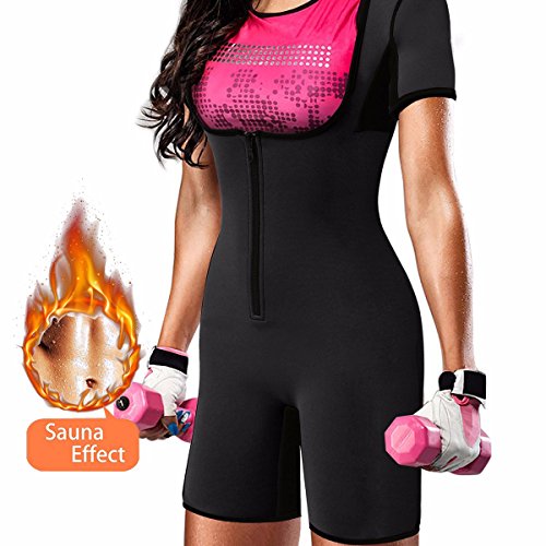 QUAFORT Full Body Shapewear Sauna Suit Neoprene Weight Loss Gym Shapers with Sleeve