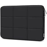 MOSISO Laptop Case 13.3 inch, 13-13.3 inch Puffy Laptop Sleeve Compatible with MacBook Air 13 13.6/Pro 13/Pro 14, HP Dell ASUS Lenovo, Rectangle Quilted Puffer Computer Bag for Women, Black