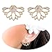 Lotus Studs Ear Crawler Earrings Cuff Climber Ear Wrap Pin Vine Pierced Charms Rhinestone Clip On Jewelry Golden Plated
