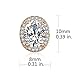 SBLING 18K Rose Gold Plated AAAA Cubic Zirconia Oval Halo Stud Earrings (1.90 cttw; White Clear)