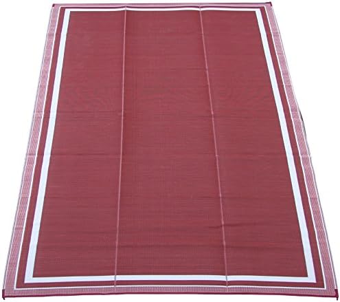 Fireside Patio Mats Cranberry Sunrise 9 ft. x 12 ft. Polypropylene Indoor/Outdoor Reversible Patio/RV Mat
