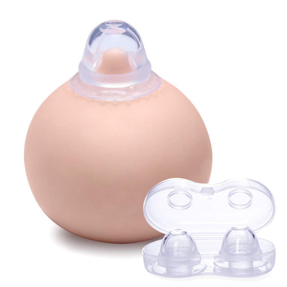 Cavestoff Nipple Aspirator, 2 Pack Silicone Nipple Corrector Painless Nipple Sucker Puller Nipple Treatment Redress Breastfeeding Aid for Pregnant Women