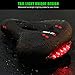 WEST BIKING Black Comfortable Gel Bike Seat, Dual Spring Designed Memory Foam Padded Leather Bicycle Saddle Cushion with Taillight for Men Women, Life Waterproof, Breathable, Safety Fit Most bike