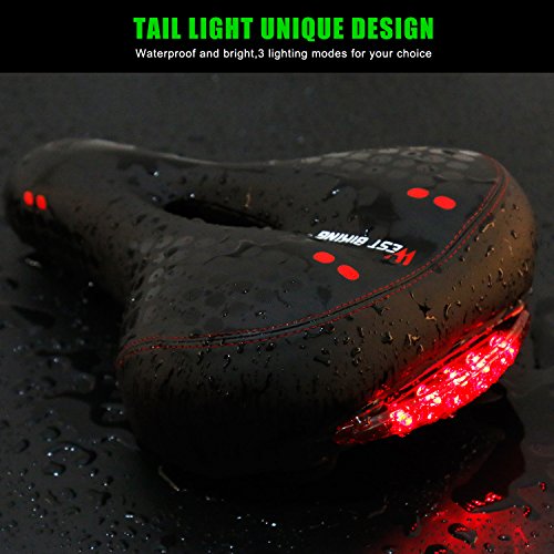 Black Gel Bike Seat, West Biking Bicycle Saddles Cushion Dual Spring
