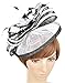 AM CLOTHES Womens Formal Party Fascinator Hat with Headband for Cocktail Black Ivory