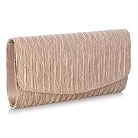 LianLe Evening Envelope Clutch Bag For Women Girl, Pleated Satin Clutch Tote Bag Party Bride Crossbody Bag Purse