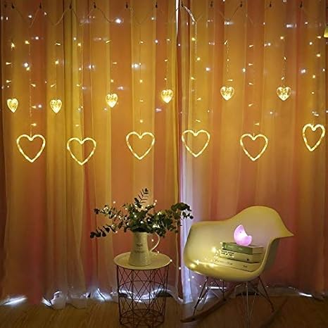 Buy Glimmer Lightings 138 Led Heart Love Curtain Hanging Fairy