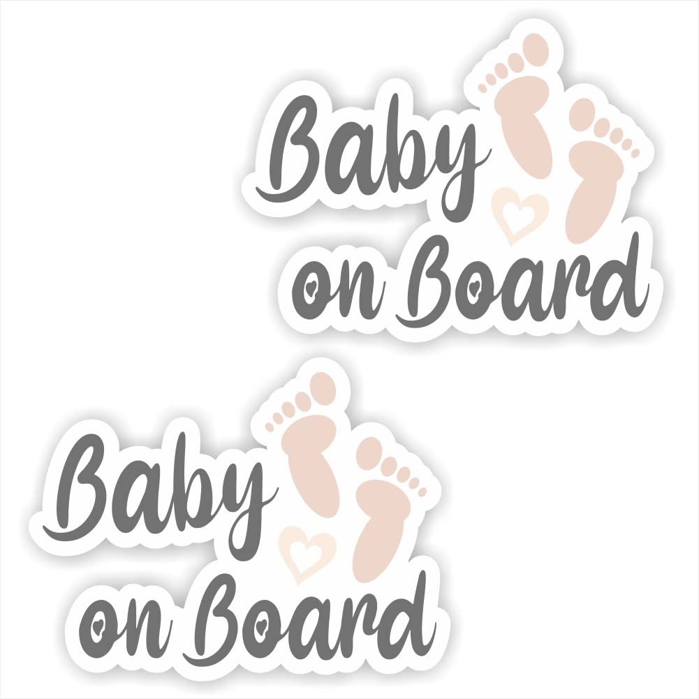Folien-Zentrum - Baby on Board 2 pcs. 12 x 9 cm - high-quality sticker car tuning - car sticker - funny stickers for cars - sticker bomb - car sticker - Made in Germany