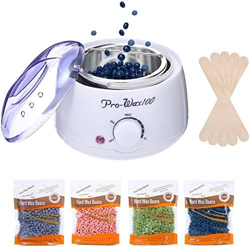 Waxing Kit Wax Warmer Kit, Hair Removal Wax Warmer Machine Portable, Painless for Eyebrow, Face, Legs, Bikini, Brazilian Waxing at Homewhite-US Plug