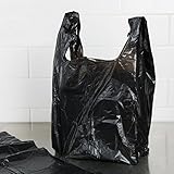 1/6 T-shirt Bag Large 12 X 6 X 21 (500, Black)