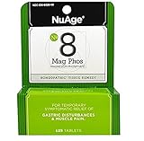 NuAge Homeopathic #8  Magnesium Phosphate Tablets, Natural Symptomatic Relief of Gastric Disturbances and Muscle Pain, 125 Count