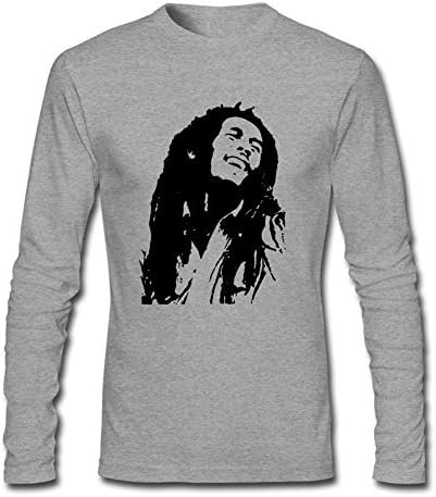 WANTAI Men's Bob Marley Long Sleeve Cotton T Shirt