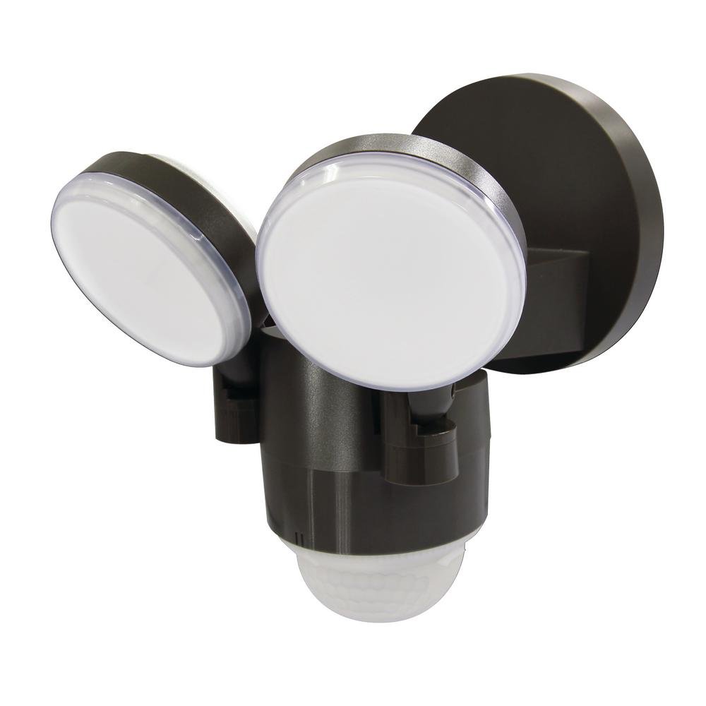 LP-1803-BZ 180-Degree Bronze Motion Activated Outdoor Integrated LED Flood Lights with 1100 Lumens (Bronze)