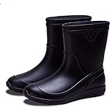 Laple Mens Rain Boots Slip On Non-Slip Waterproof Rubber Ankle Boots Rain Shoes