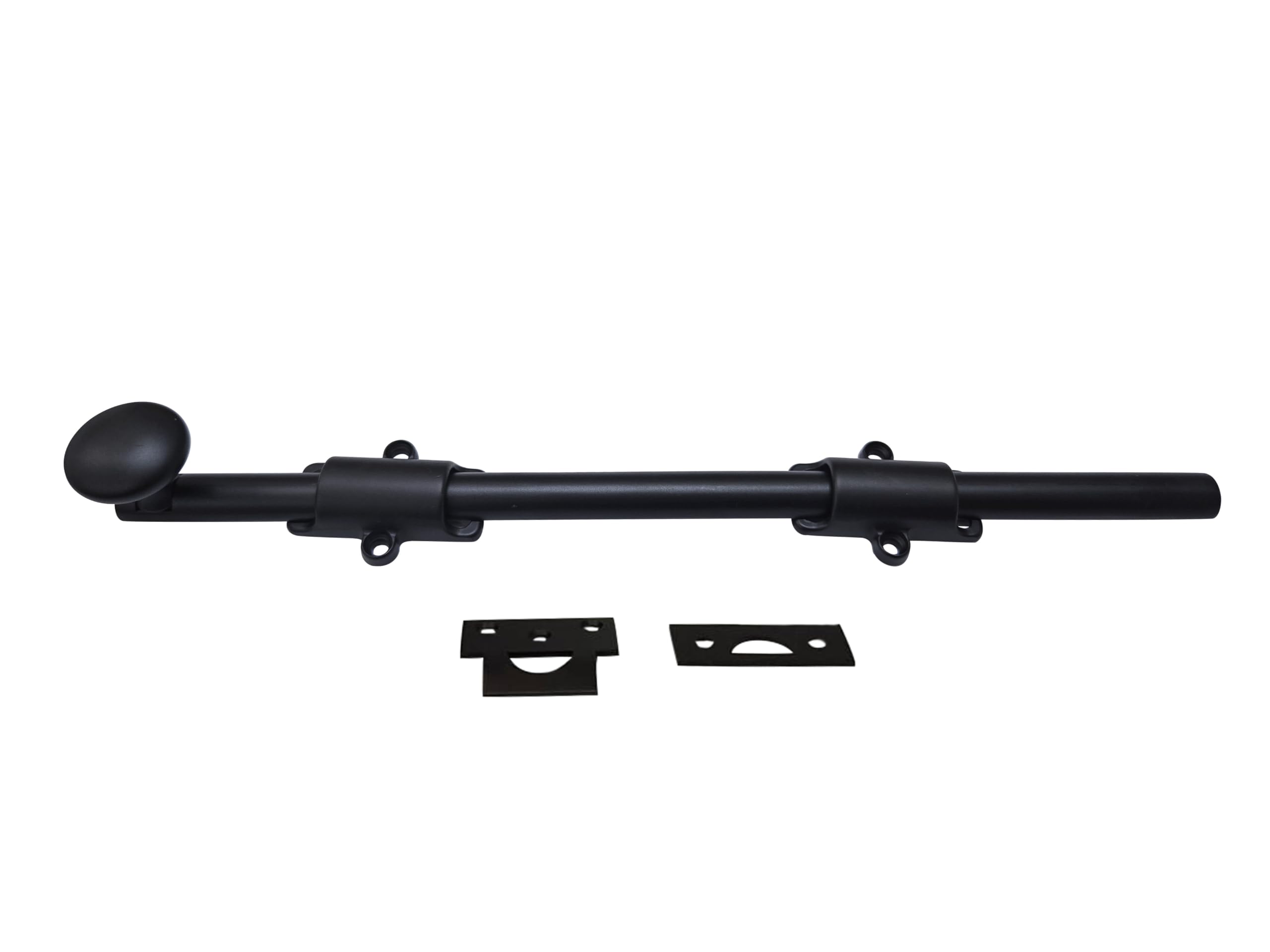 QCAA Solid Brass Dutch Door Bolt, 12", Matte Black, Made in Taiwan, 1 Pack