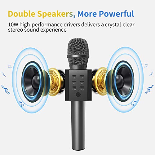 TOSING 008 Wireless Bluetooth Karaoke Microphone，Louder Volume 10W