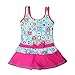 Perfashion Girl's Kids Heart Pattern Pleated Dress One-piece Swimsuit
