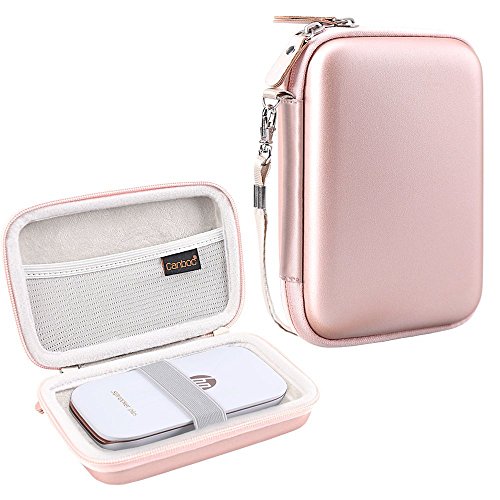 Canboc Shockproof Carrying Case Storage Travel Bag for HP Sprocket Plus Instant Photo Printer, Portable Mobile Printer Camera Protective Pouch Box, Rose Gold