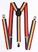 Suspender Bow Tie Set Clip On Y Shape Adjustable Braces, Pant Suspenders Shoulder Straps for Cosplay Party (Rainbow)