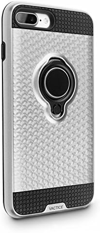 iPhone 7 Plus Case by VACTICE, 360 Degree Rotating Ring Holder Case With Kickstand Dual Layer Shock-Absorption Anti-Scratch Protection Compatible with Magnetic Car Phone Mount（silvery）
