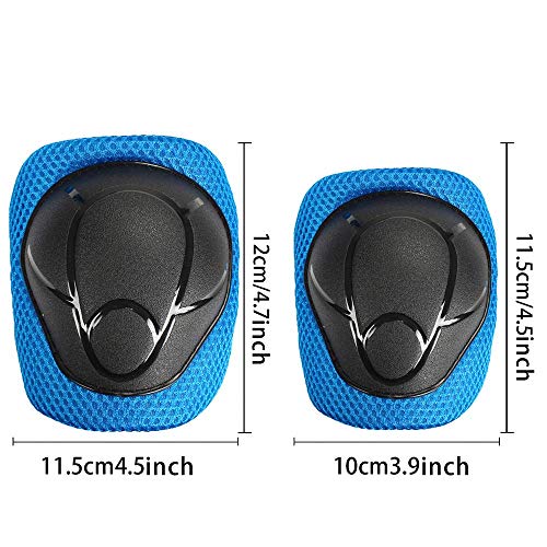 image for CRZKO Kids Protective Gear, Knee Pads and Elbow Pads 6 in 1 Set with W