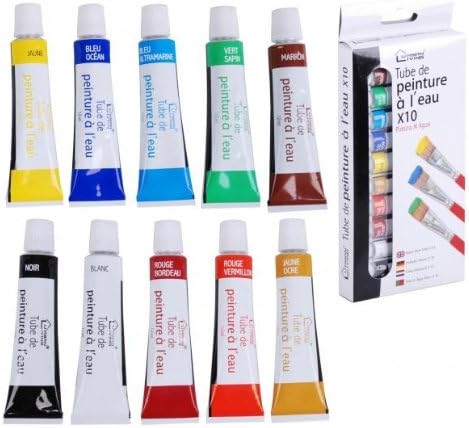 Lot De 10 Tubes 10x12ml Peinture A L Eau Amazon Fr Sports Et Loisirs