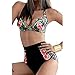 Zmart Women's Two Pieces High Waist floral Print Bikini Swimsuit