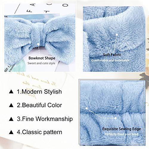 Spa Headband - 3 Pack Bow Hair Band Women Facial Makeup Head Band Soft Coral Fleece Head Wraps For Shower Washing Face… - Image 2