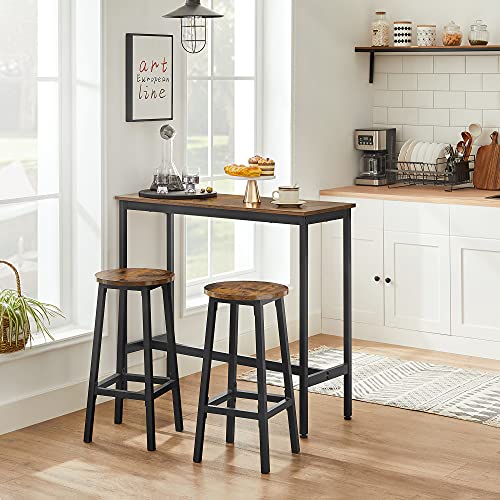 VASAGLE Bar Table and Chairs Set, Kitchen Bar Table with Bar Stools Set