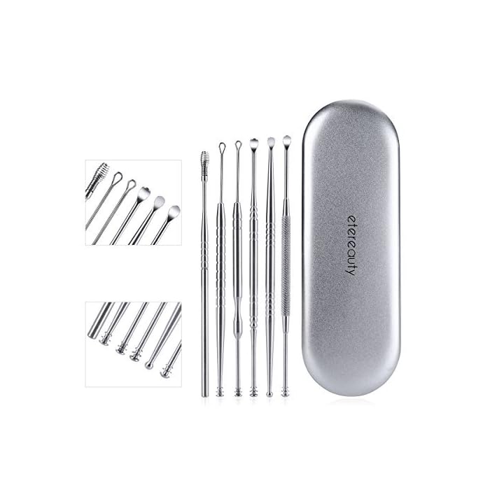 Ear Wax Removal Kit, 7-in-1 Ear Pick Tools Curette Cleaner Reusable Ear Cleaner, Medical Grade Stainless Steel Ear Wax…