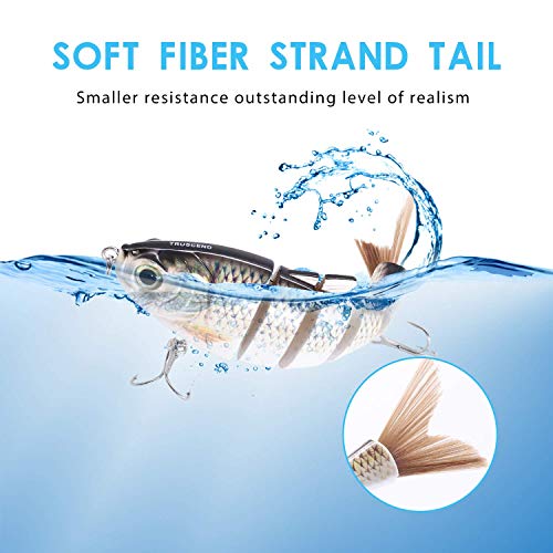 TRUSCEND Fishing Lures 6" ~ 7" Saltwater Freshwater Heavy-Duty Metal Jointed Swimbaits Glidebaits Hard Lures for Bass Catfish Pike Muskie Large Fish Lures Fishing Tackle Kits Lifelike (J6D04) - Thumbnail 2