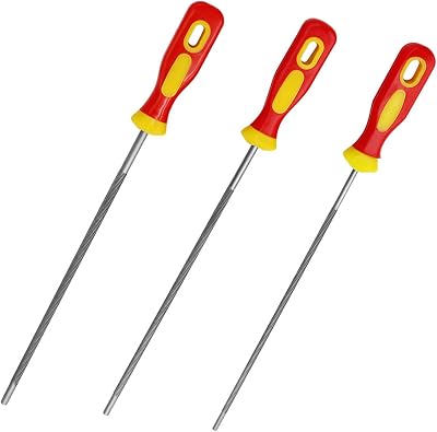 Eophmi Chainsaw File 3 Pack Round Sharpener 4.0 4.8 5.5mm Red Yellow