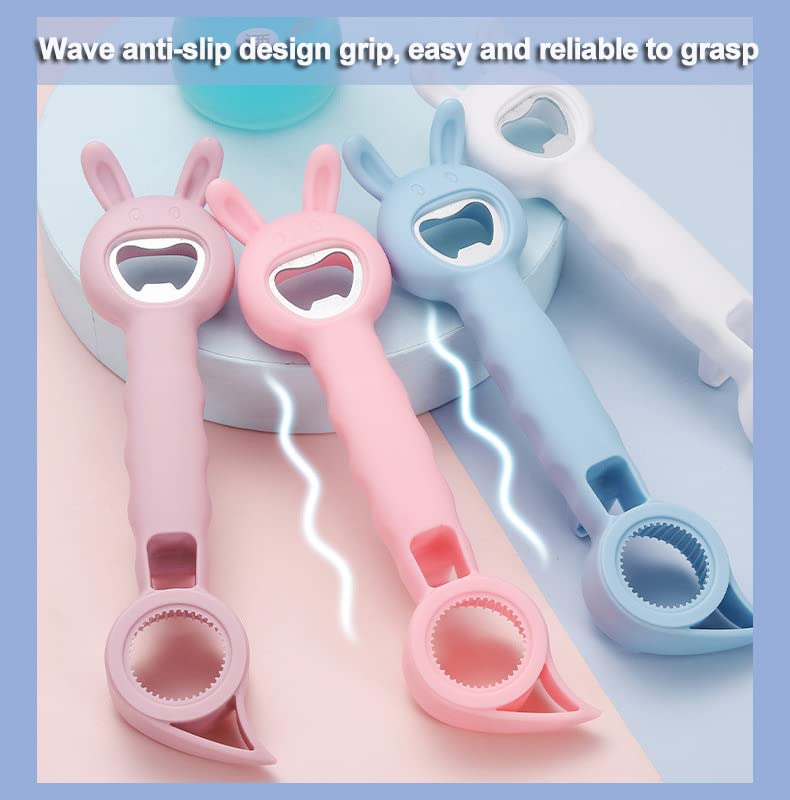 New 4 in 1 Bottle Opener, Multifunction 4 in 1 Bottle Jar Can Beer Opener,Multi Kitchen Tool for Jelly Jars, Wine, Beer and other, Bottle Opener for Seniors and Arthritic Hands…