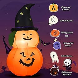 Tangkula 5 Ft Halloween Inflatable Pumpkin with