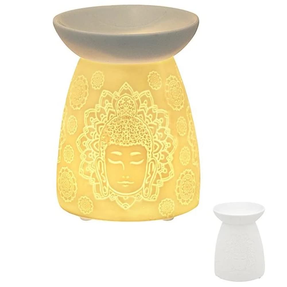 Lesser & Pavey Buddha Tealight Oil Burner Wax Melt | Lace Gift Idea | Candle Accessories, White, One Size