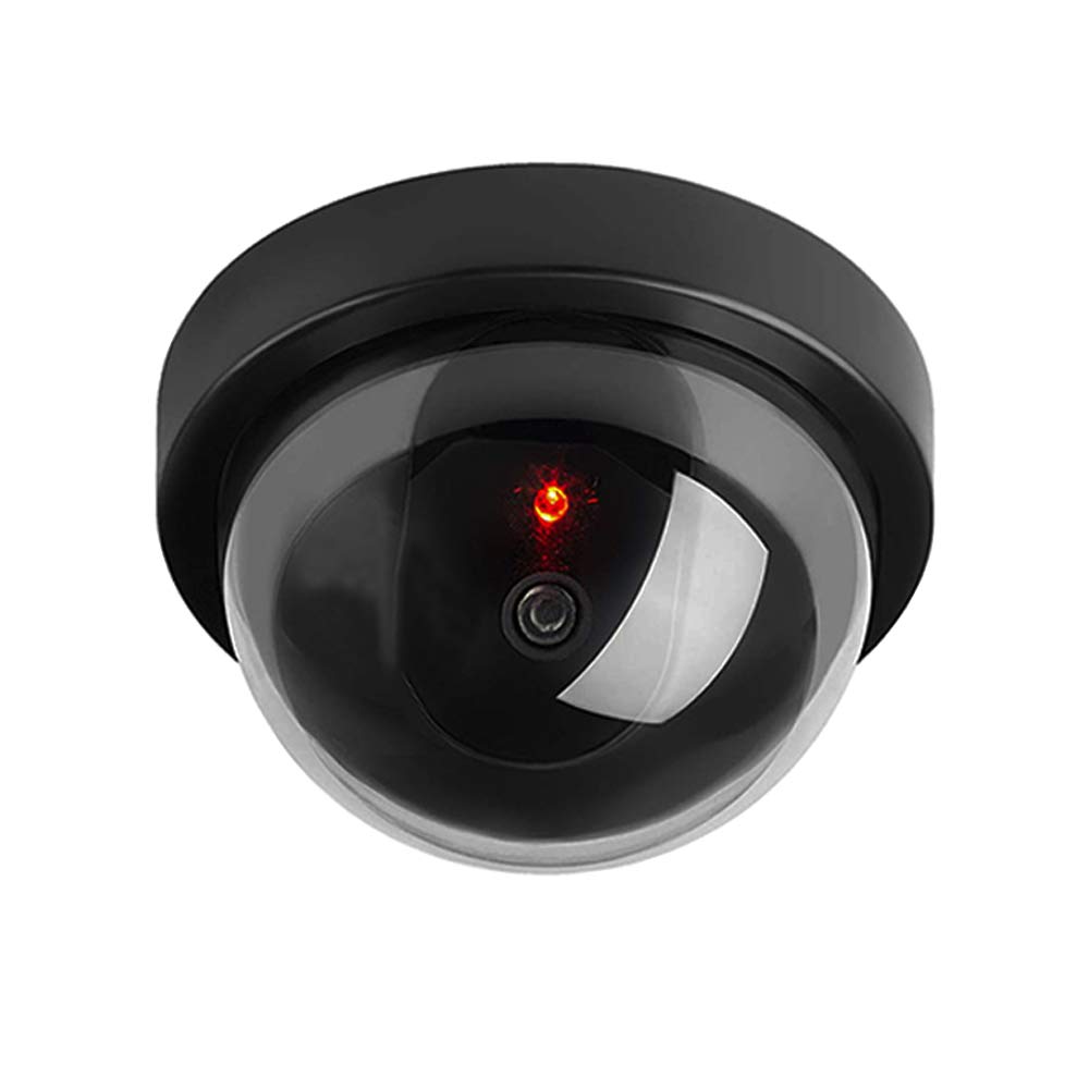 ELEAR™ Black Dome Fake Dummy Security CCTV Camera Waterproof IR LED Flashing Red Light Outdoor Indoor Surveillance