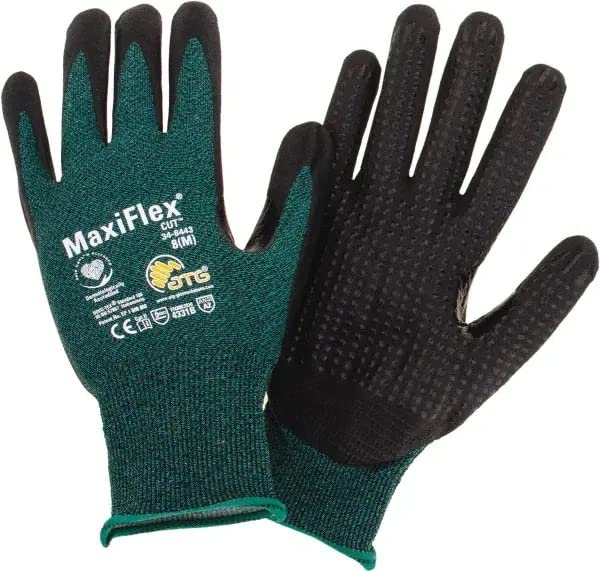MaxiFlex Cut 348743 Cut Resistant Nitrile Coated Work Gloves with Green Knit Shell and Premium