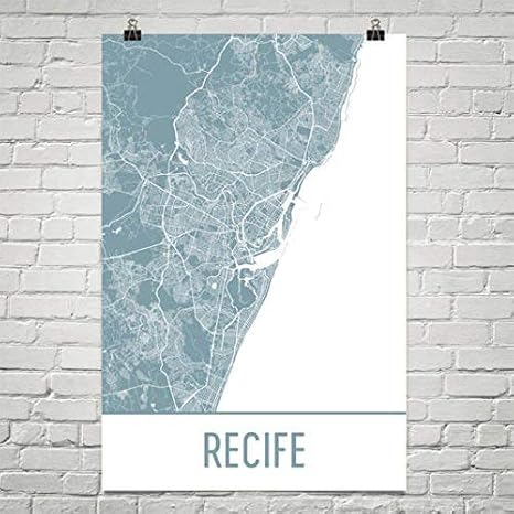 Amazon レシフェ マップレシフェアート 印刷 Recifeブラジルポスターレシフェ ブラジルブラジルのギフト マップ ブラジルポスター ブラジルポスター12 X18 アートフレーム ポスター オンライン通販