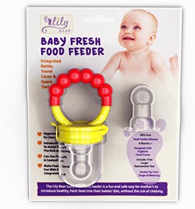 Lily Bear Baby and Toddler Fresh Food Feeder With Silicone Teat 6+ Months.